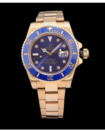 Rolex Ceramic Submariner Watch Full Gold Blue