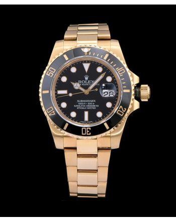 Rolex Gold Submariner Watch Black